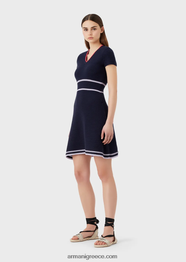 γυναίκες Armani Φόρεμα πλεκτό με βελονιά milano 4046R698 ναυτικό μπλε
