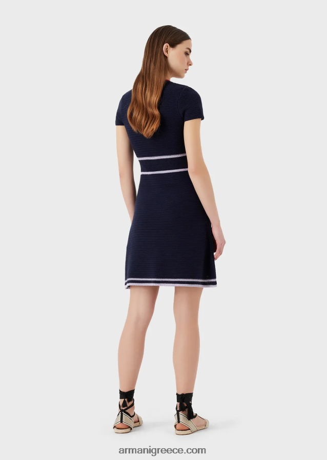 γυναίκες Armani Φόρεμα πλεκτό με βελονιά milano 4046R698 ναυτικό μπλε