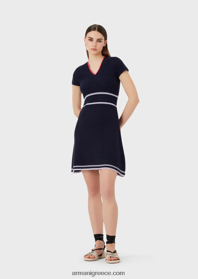 γυναίκες Armani Φόρεμα πλεκτό με βελονιά milano 4046R698 ναυτικό μπλε