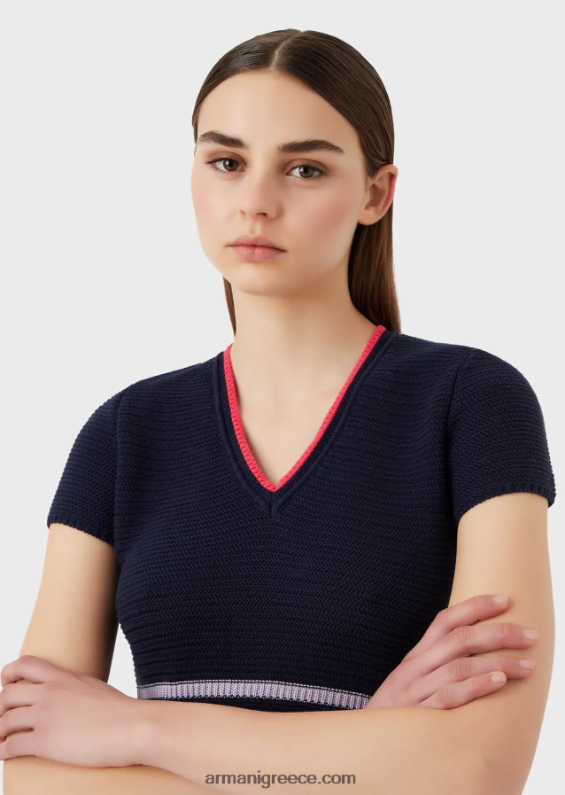 γυναίκες Armani Φόρεμα πλεκτό με βελονιά milano 4046R698 ναυτικό μπλε