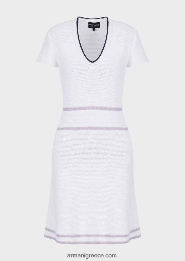 γυναίκες Armani Φόρεμα πλεκτό με βελονιά milano 4046R699 άσπρο