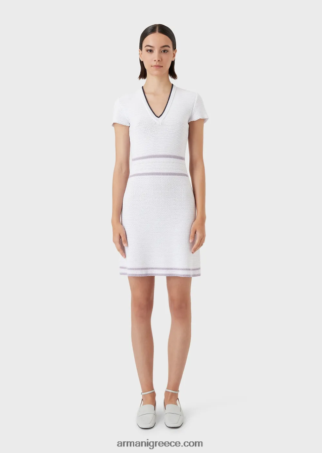 γυναίκες Armani Φόρεμα πλεκτό με βελονιά milano 4046R699 άσπρο