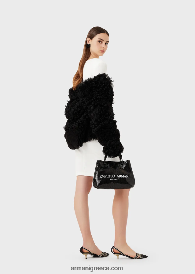 γυναίκες Armani Φόρεμα με θήκη από milano-stitch με draping 4046R6106 άσπρο