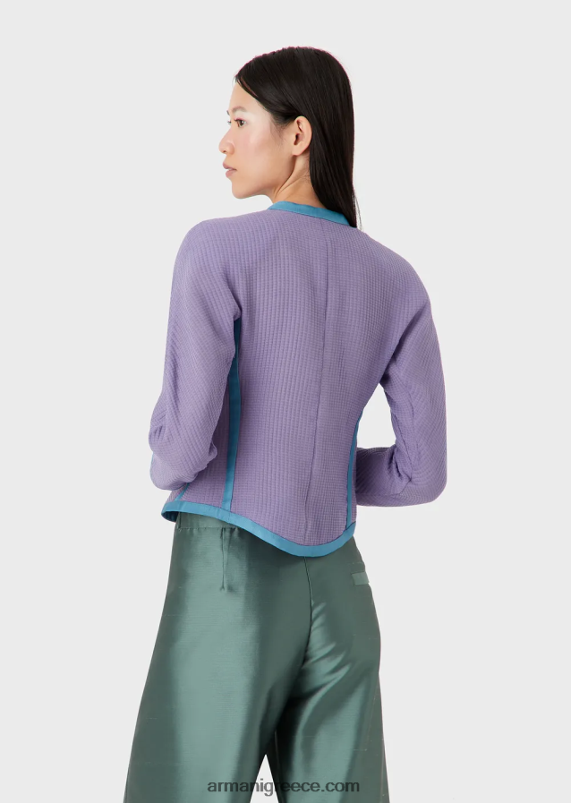 γυναίκες Armani 3d βαμβακερό τζάκετ σε εφέ βάφλας 4046R62744