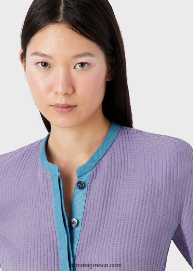 γυναίκες Armani 3d βαμβακερό τζάκετ σε εφέ βάφλας 4046R62744