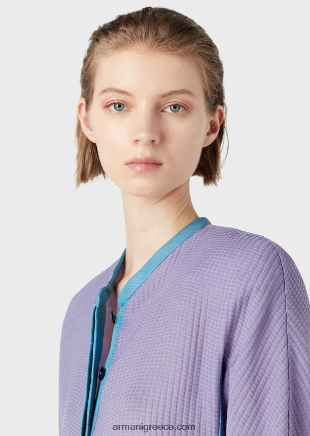 γυναίκες Armani 3d βαμβακερό τζάκετ σε εφέ βάφλας 4046R62744