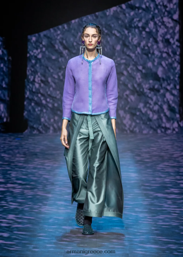 γυναίκες Armani 3d βαμβακερό τζάκετ σε εφέ βάφλας 4046R62744