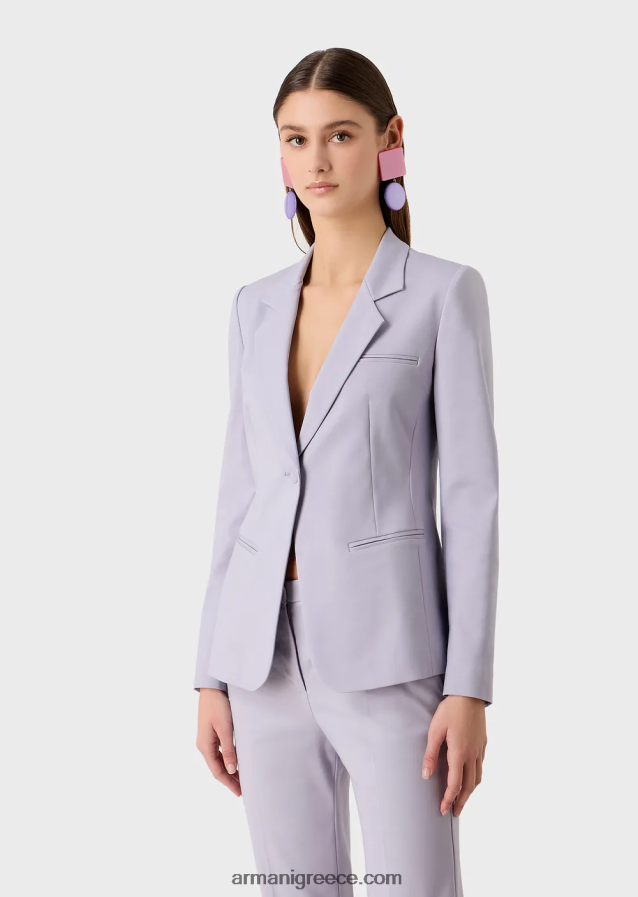 γυναίκες Armani μονόπλευρο σακάκι από βαμβακερό ρουχισμό 4046R632
