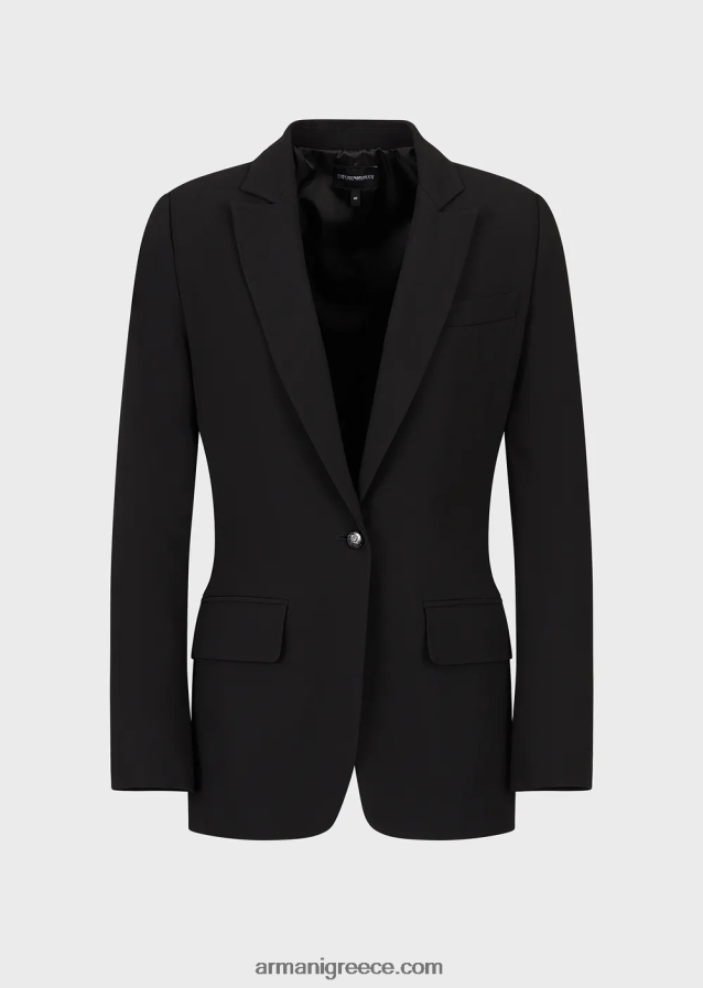 γυναίκες Armani μπουφάν μονόπλευρο σε ελαστική βισκόζη 4046R633 μαύρος