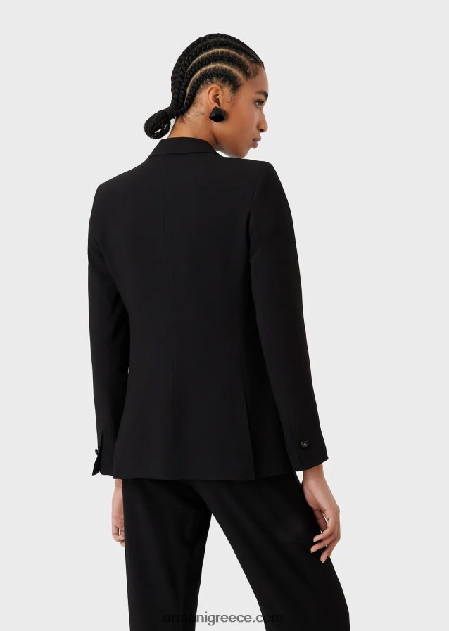 γυναίκες Armani μπουφάν μονόπλευρο σε ελαστική βισκόζη 4046R633 μαύρος