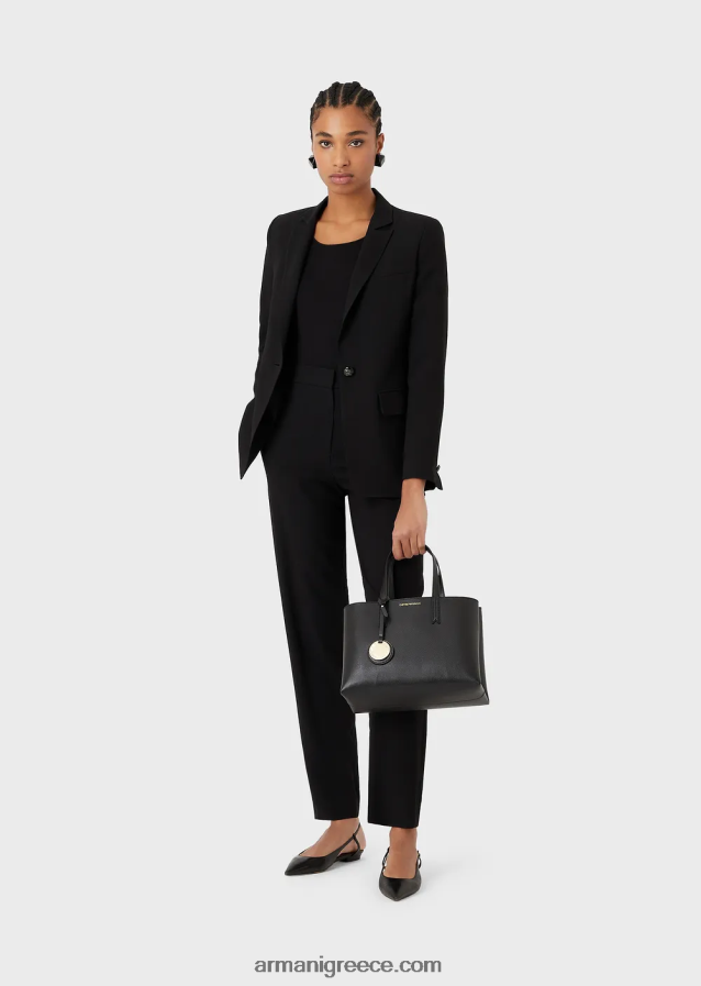 γυναίκες Armani μπουφάν μονόπλευρο σε ελαστική βισκόζη 4046R633 μαύρος