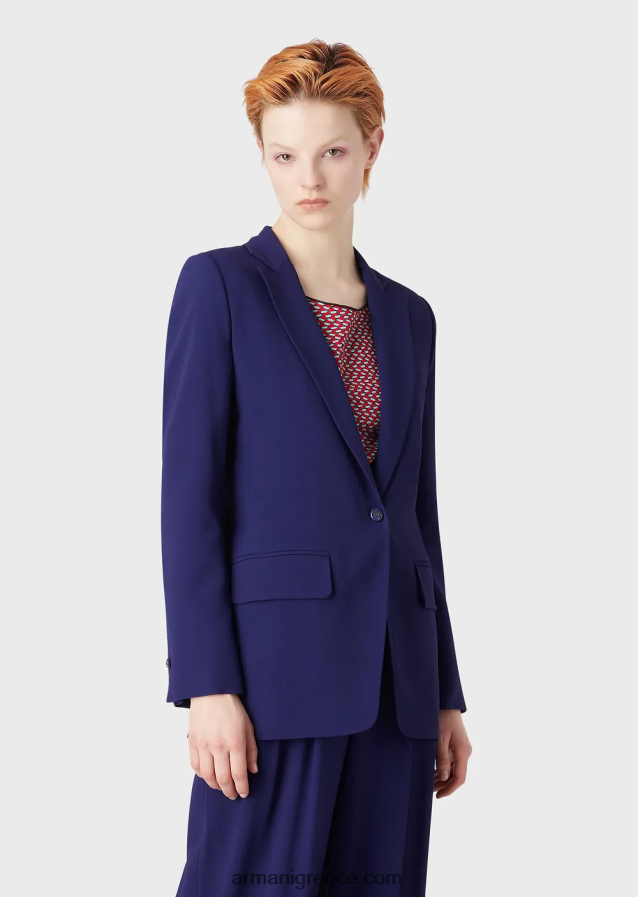 γυναίκες Armani μπουφάν μονόπλευρο σε ελαστική βισκόζη 4046R634 μωβ