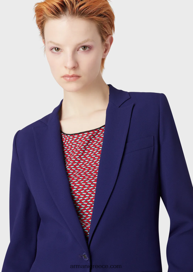 γυναίκες Armani μπουφάν μονόπλευρο σε ελαστική βισκόζη 4046R634 μωβ