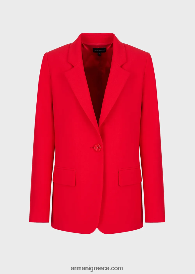 γυναίκες Armani μονόπλευρο σακάκι με ρεβέρ 4046R635 το κόκκινο