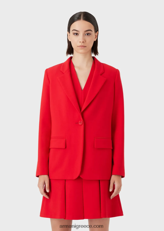 γυναίκες Armani μονόπλευρο σακάκι με ρεβέρ 4046R635 το κόκκινο