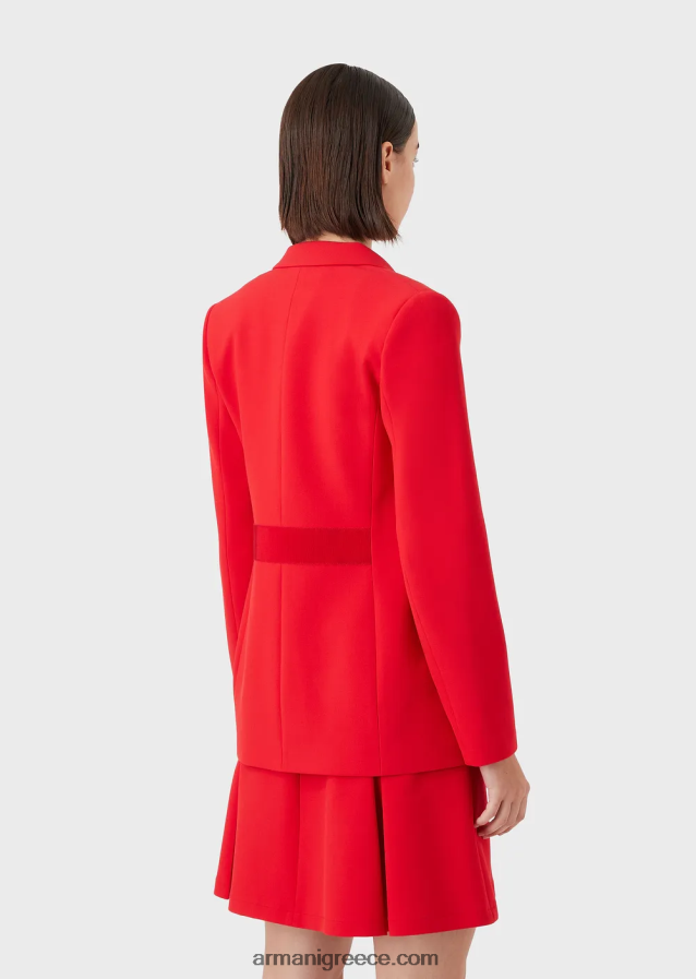 γυναίκες Armani μονόπλευρο σακάκι με ρεβέρ 4046R635 το κόκκινο