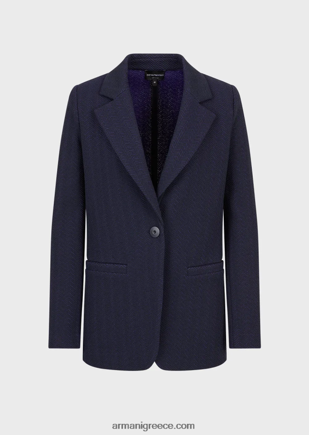γυναίκες Armani σακάκι μονόστομο σε ζέρσεϊ ζακάρ ψαροκόκαλο 4046R636 μωβ