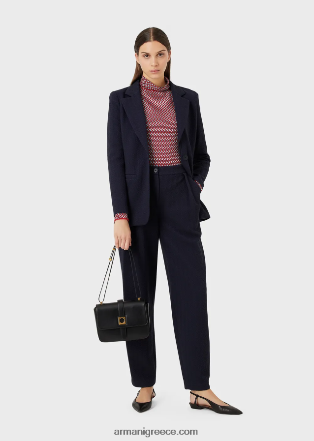 γυναίκες Armani σακάκι μονόστομο σε ζέρσεϊ ζακάρ ψαροκόκαλο 4046R636 μωβ