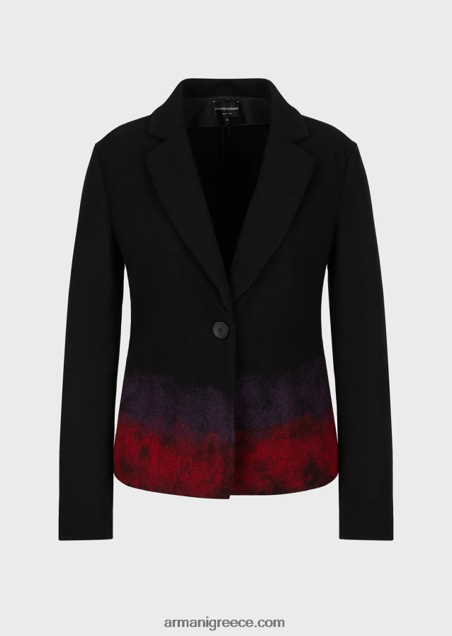γυναίκες Armani σακάκι μονόπλευρο σε μάλλινο ζέρσεϊ 4046R642