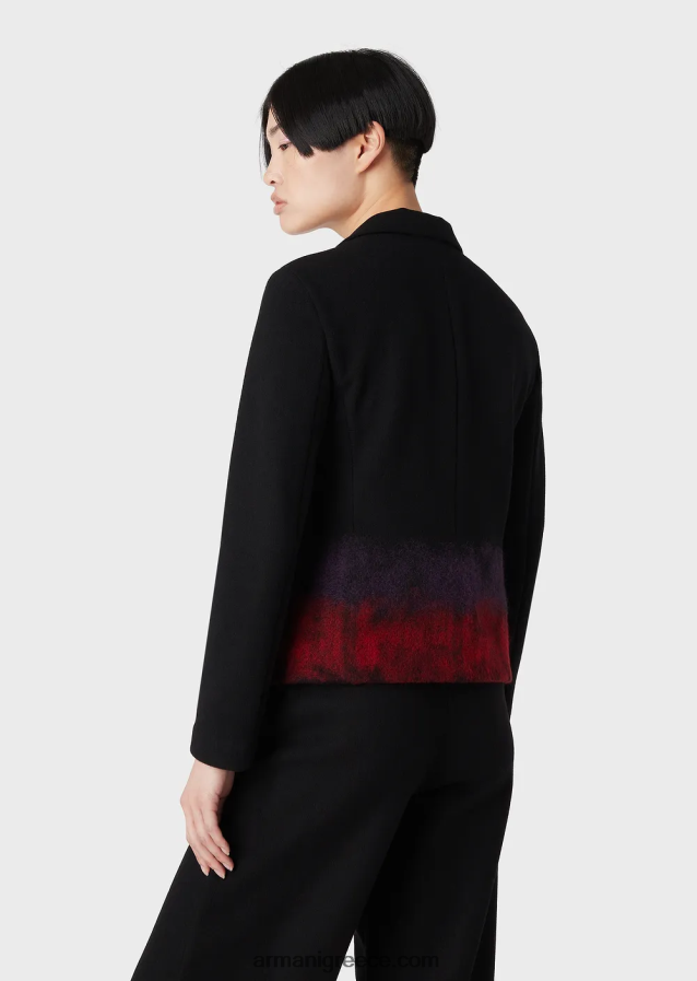 γυναίκες Armani σακάκι μονόπλευρο σε μάλλινο ζέρσεϊ 4046R642