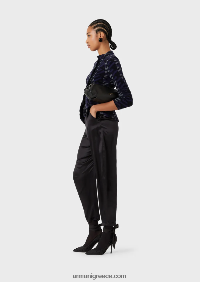 γυναίκες Armani ζακάρ πλεκτή ζακέτα με τουλίπα 4046R656 πρότυπο