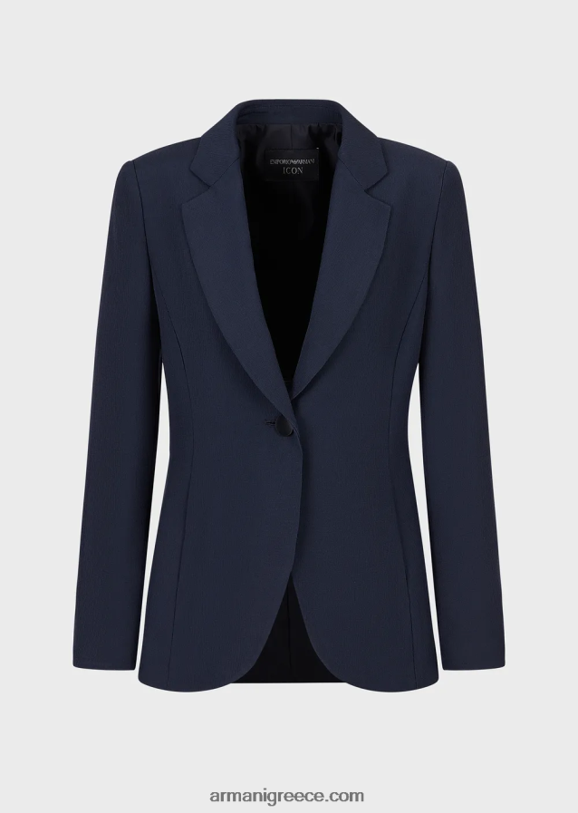 γυναίκες Armani τζάκετ πέτου φρουάζ βισκόζης με σκισίματα 4046R663