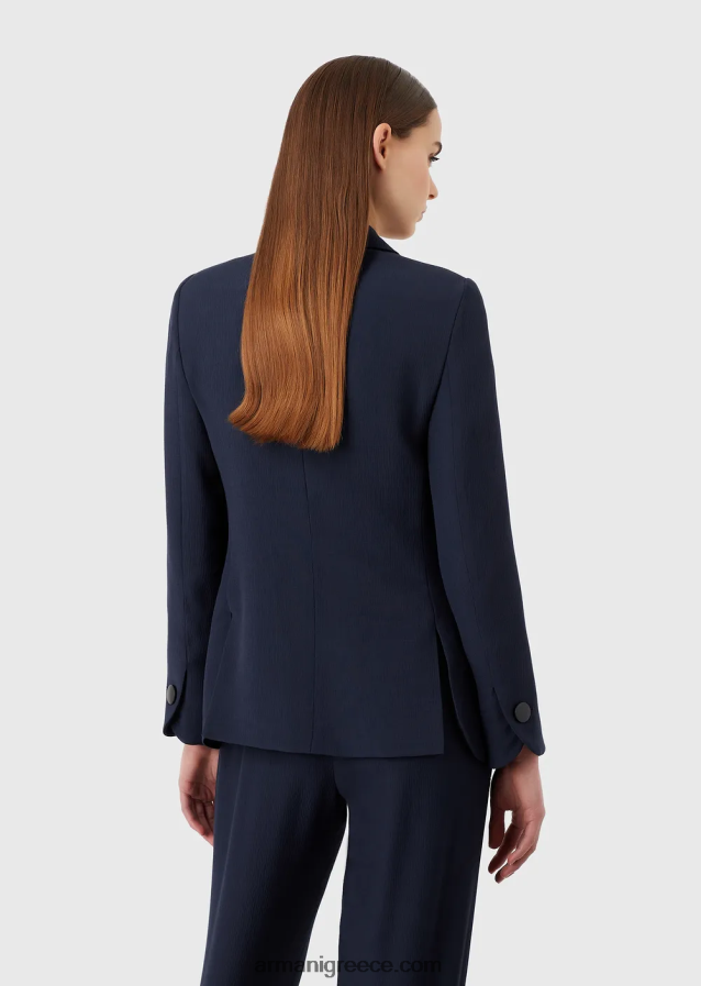 γυναίκες Armani τζάκετ πέτου φρουάζ βισκόζης με σκισίματα 4046R663