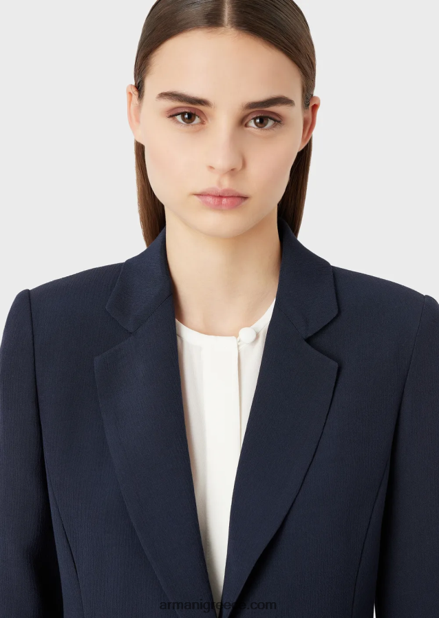 γυναίκες Armani τζάκετ πέτου φρουάζ βισκόζης με σκισίματα 4046R663