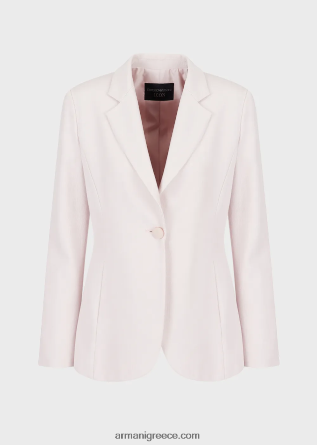 γυναίκες Armani τζάκετ πέτου φρουάζ βισκόζης με σκισίματα 4046R664