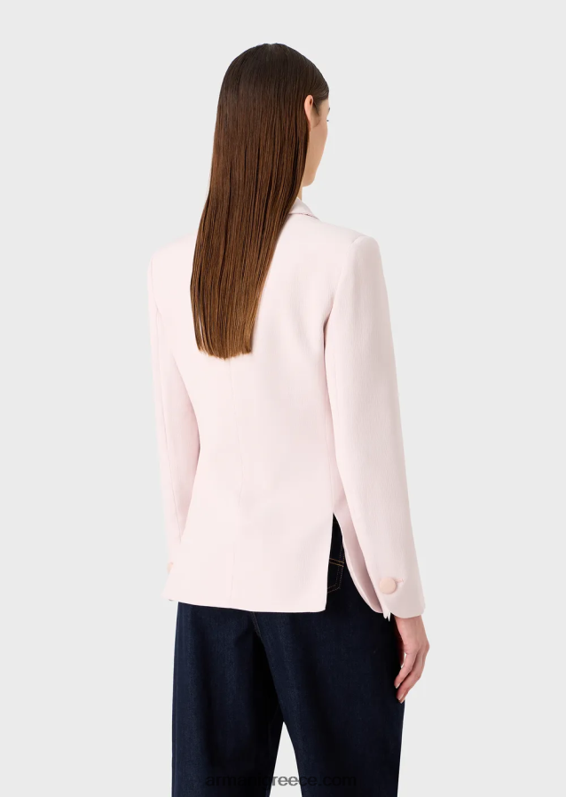 γυναίκες Armani τζάκετ πέτου φρουάζ βισκόζης με σκισίματα 4046R664