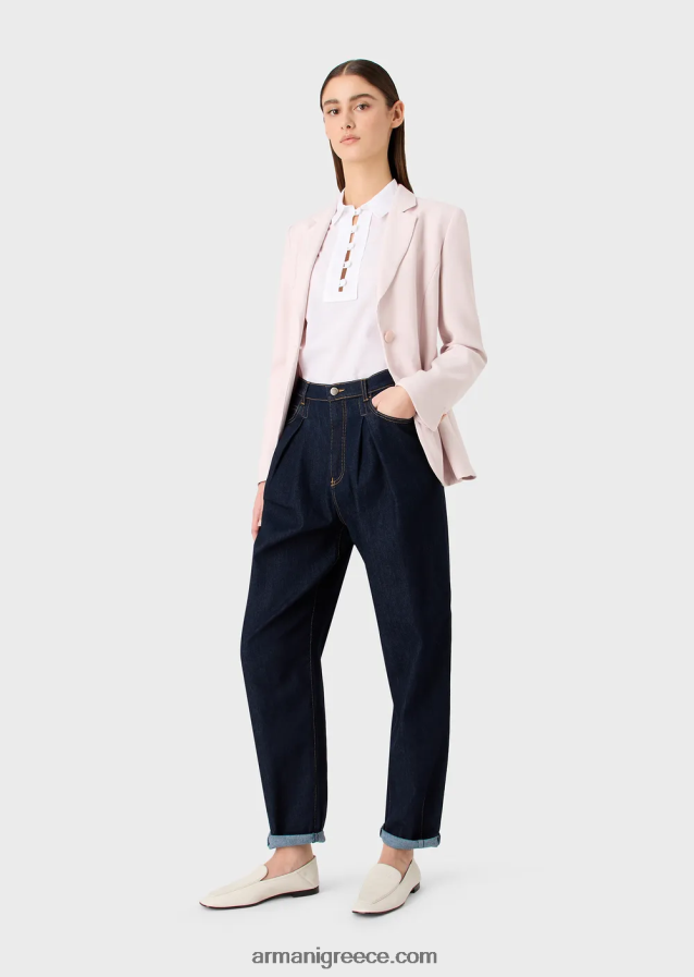 γυναίκες Armani τζάκετ πέτου φρουάζ βισκόζης με σκισίματα 4046R664