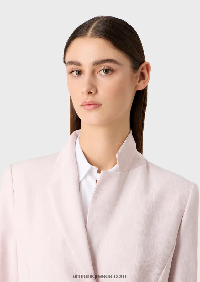 γυναίκες Armani τζάκετ πέτου φρουάζ βισκόζης με σκισίματα 4046R664