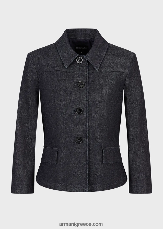 γυναίκες Armani ξεπλυμένο τζιν μπουφάν Mercerized 4046R649 τζην