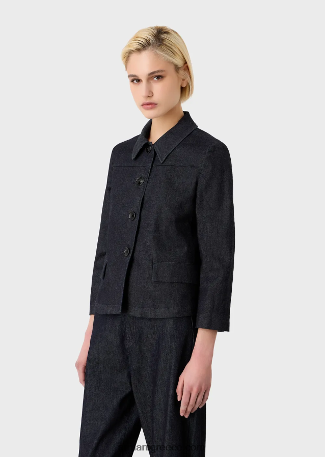 γυναίκες Armani ξεπλυμένο τζιν μπουφάν Mercerized 4046R649 τζην