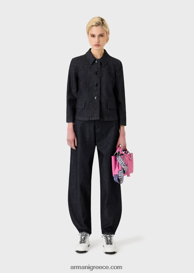 γυναίκες Armani ξεπλυμένο τζιν μπουφάν Mercerized 4046R649 τζην