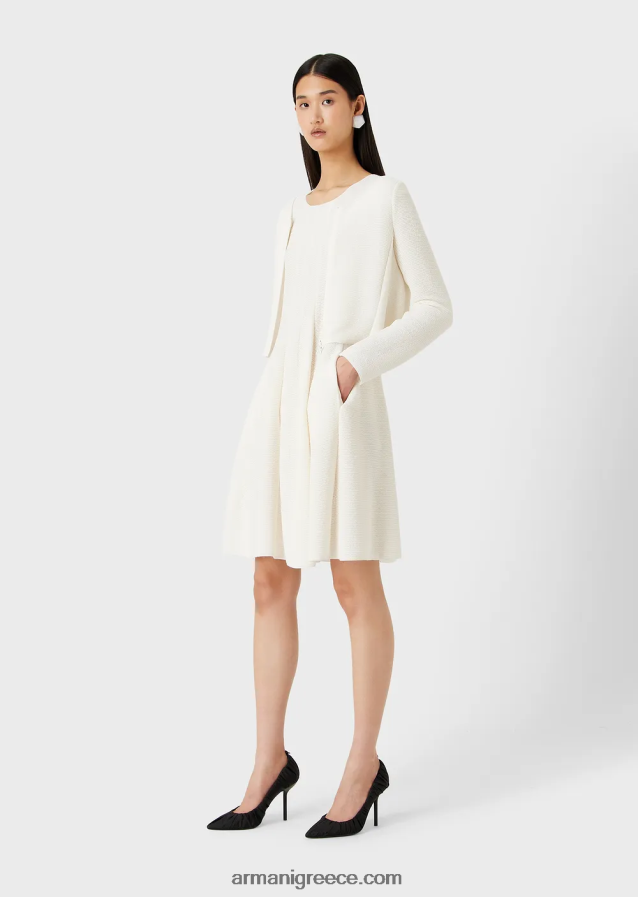 γυναίκες Armani μπολερό με φερμουάρ barre-jersey 4046R654 άσπρο