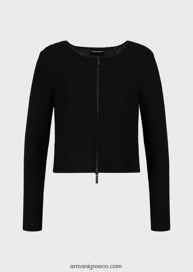 γυναίκες Armani μπολερό με φερμουάρ barre-jersey 4046R655 μαύρος