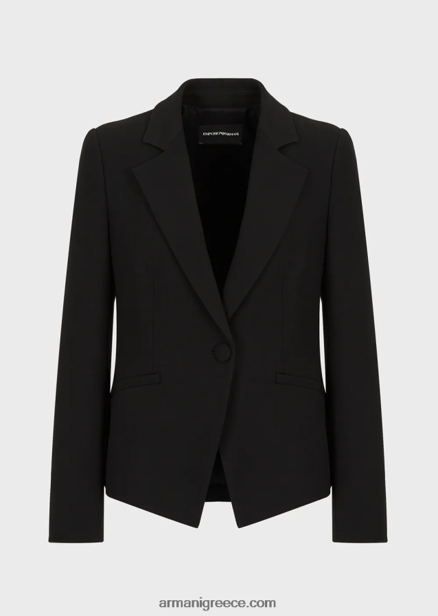 γυναίκες Armani σακάκι κρεπ cady με ρεβέρ 4046R641 μαύρος