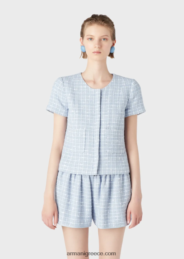 γυναίκες Armani κοντομάνικο μπουφάν lurex-tweed 4046R646