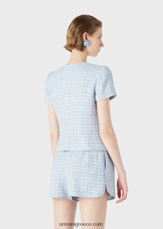 γυναίκες Armani κοντομάνικο μπουφάν lurex-tweed 4046R646