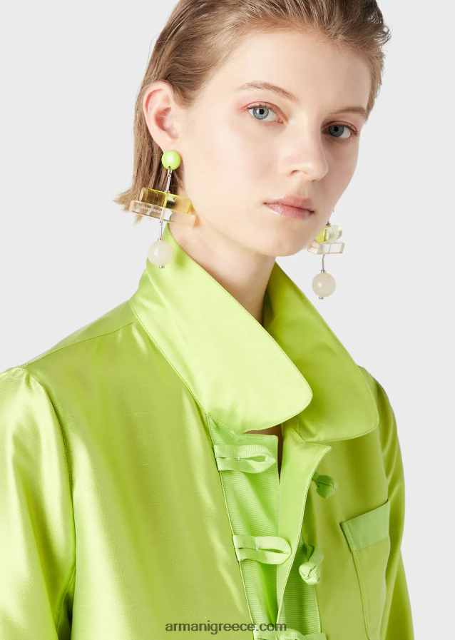 γυναίκες Armani Μπολερό shantung από μετάξι με μανίκια 3/4 και μπαρέτες 4046R648 πράσινο ασβέστη