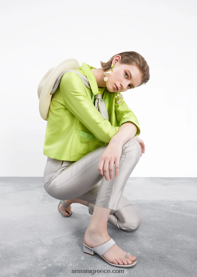 γυναίκες Armani Μπολερό shantung από μετάξι με μανίκια 3/4 και μπαρέτες 4046R648 πράσινο ασβέστη