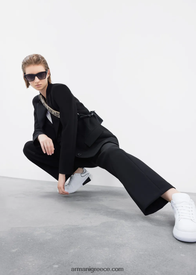 γυναίκες Armani ανακυκλωμένο μπλέιζερ τύπου stretch-cady 4046R643 μαύρος