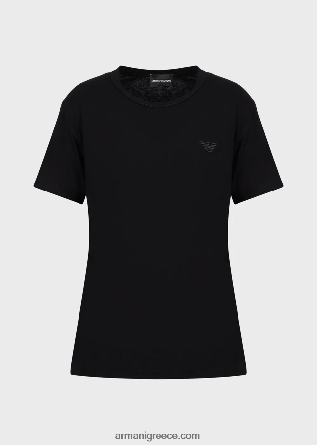 γυναίκες Armani μπλουζάκι στρετ-τζέρσεϊ απαραίτητα για ταξίδια 4046R6443 μαύρος