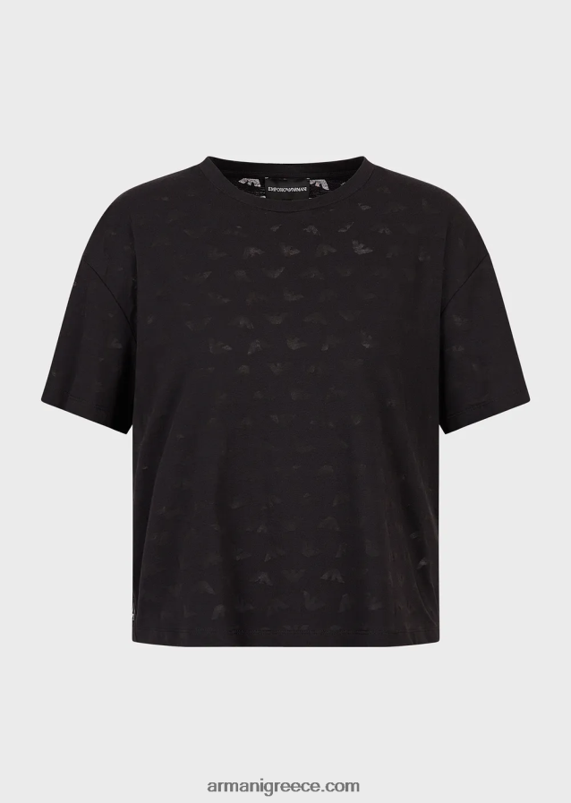 γυναίκες Armani μπλουζάκι αετού με είδη πρώτης ανάγκης για ταξίδι παντού 4046R6445 μαύρος