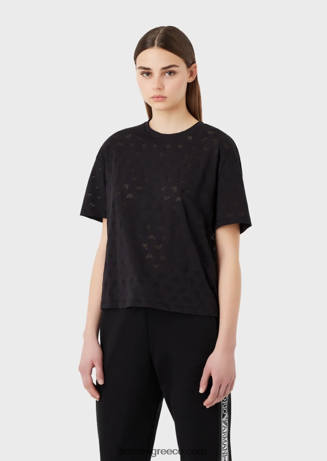 γυναίκες Armani μπλουζάκι αετού με είδη πρώτης ανάγκης για ταξίδι παντού 4046R6445 μαύρος