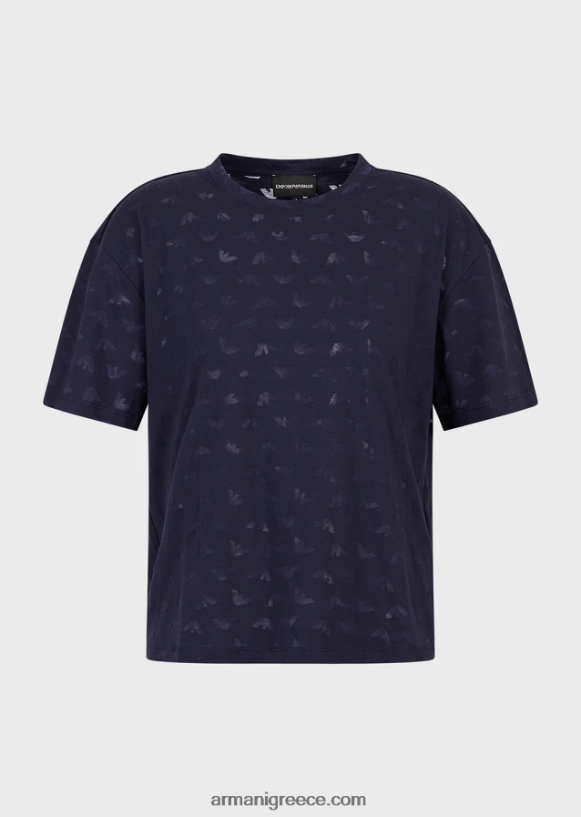 γυναίκες Armani μπλουζάκι αετού με είδη πρώτης ανάγκης για ταξίδι παντού 4046R6446 ναυτικό μπλε