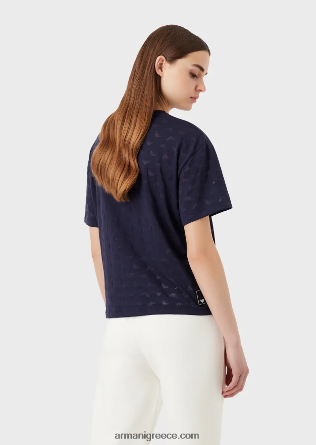 γυναίκες Armani μπλουζάκι αετού με είδη πρώτης ανάγκης για ταξίδι παντού 4046R6446 ναυτικό μπλε