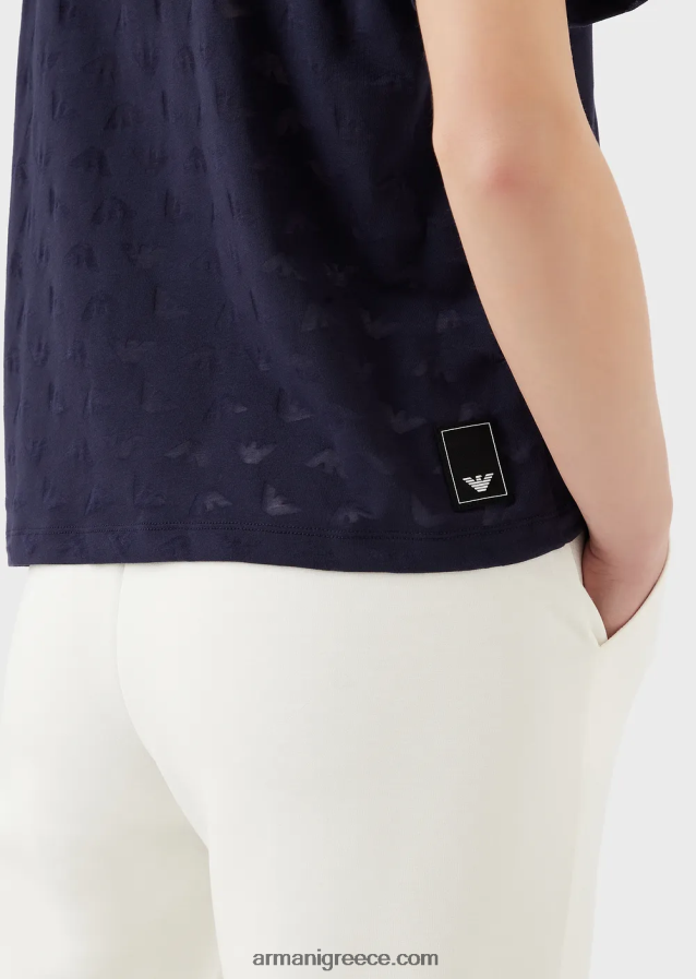 γυναίκες Armani μπλουζάκι αετού με είδη πρώτης ανάγκης για ταξίδι παντού 4046R6446 ναυτικό μπλε