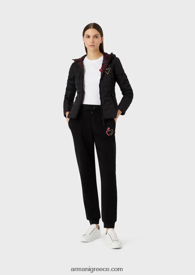 γυναίκες Armani μπλουζάκι ελαστικό ζέρσεϊ με κέντημα 4046R6450 το κόκκινο